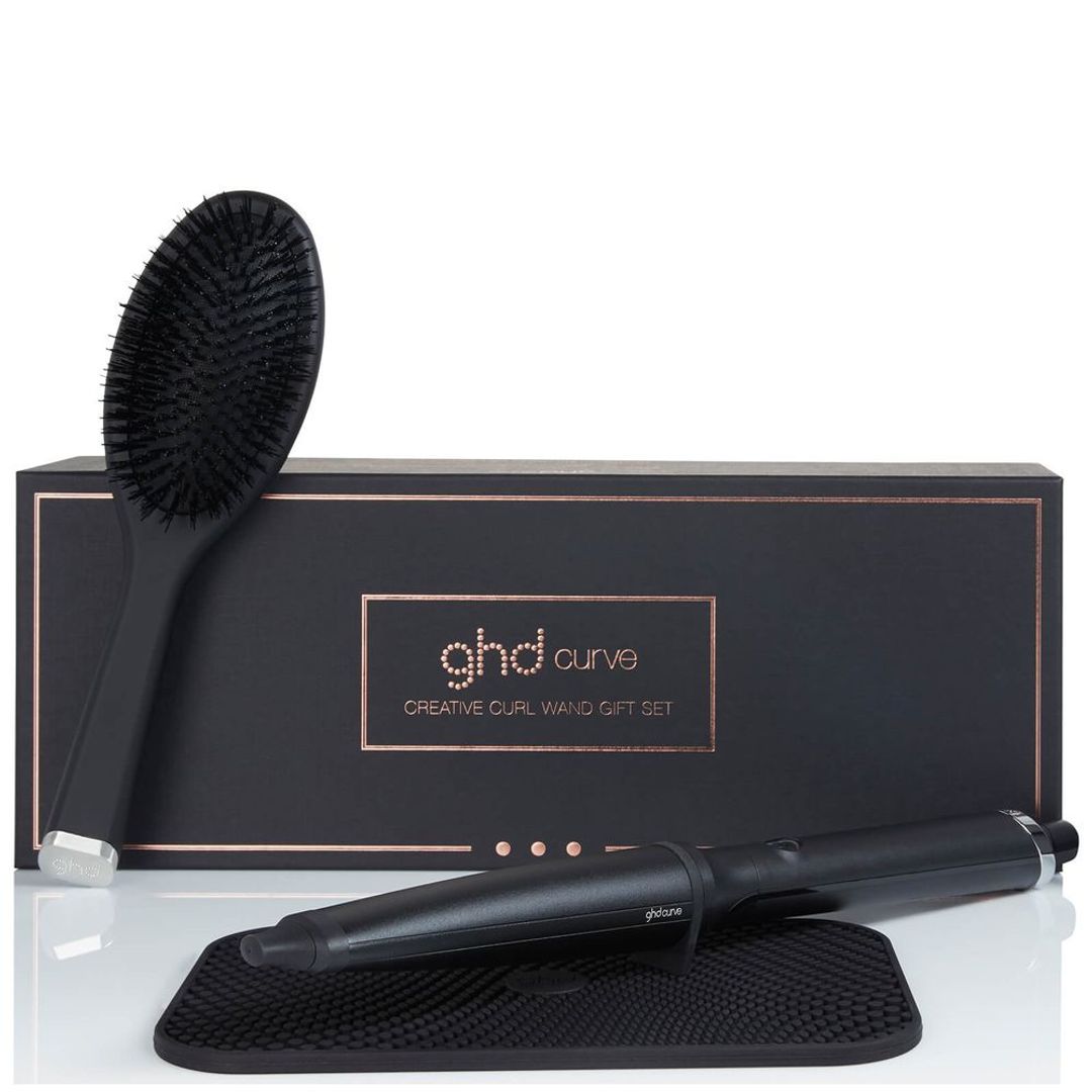 ghd Curve Creative Curl Wand Gift Set + Oval Brush & Heat Mat - Black