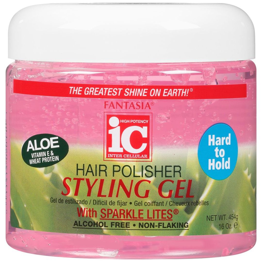 IC Fantasia Hair Polisher Styling Gel With Sparkle Lites - Pink,16oz