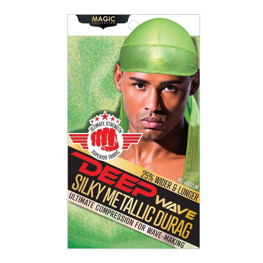 Magic Collection Deep Wave Silky Metallic Durag Lime - 4802lim