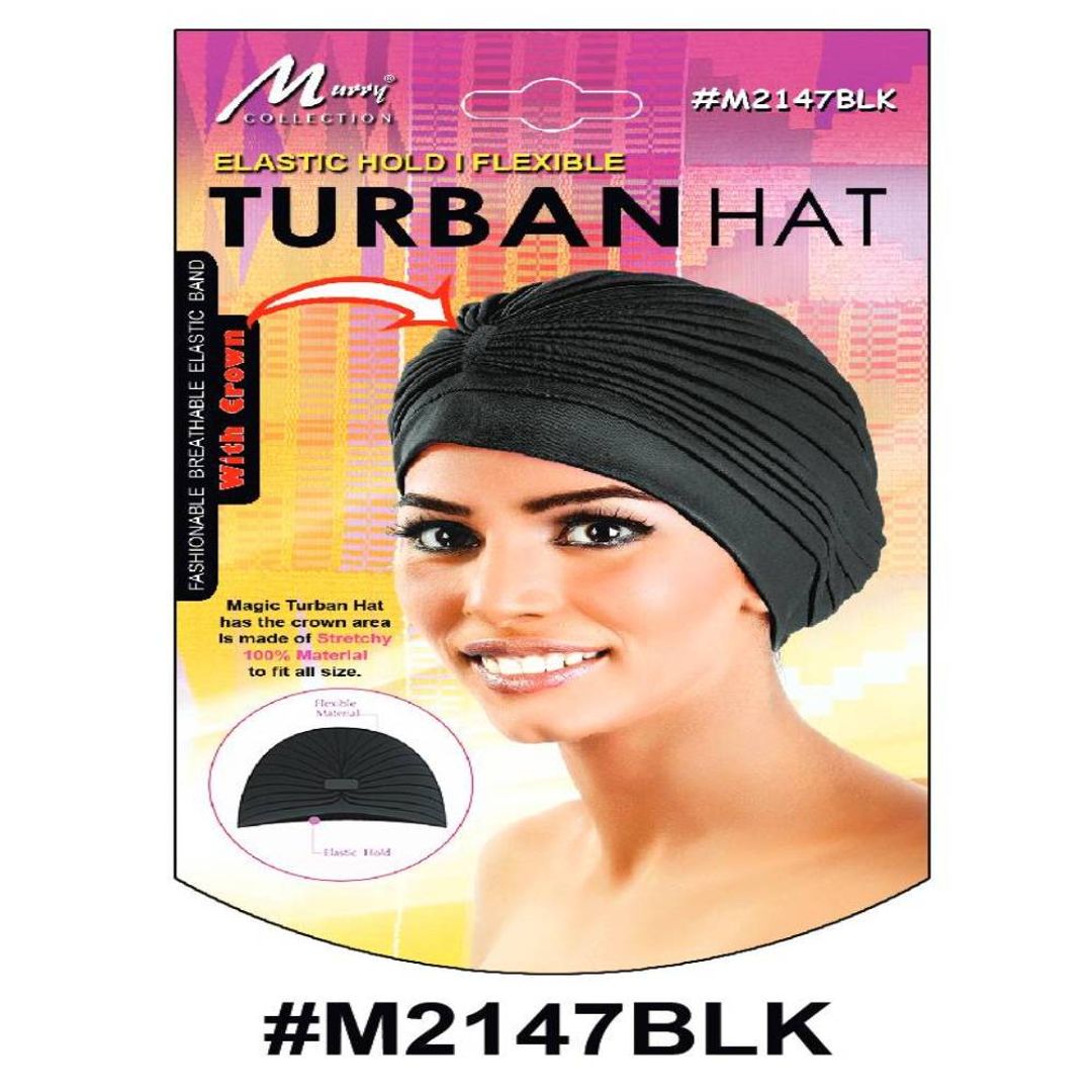 Murry Turban Hat Black - M2147blk