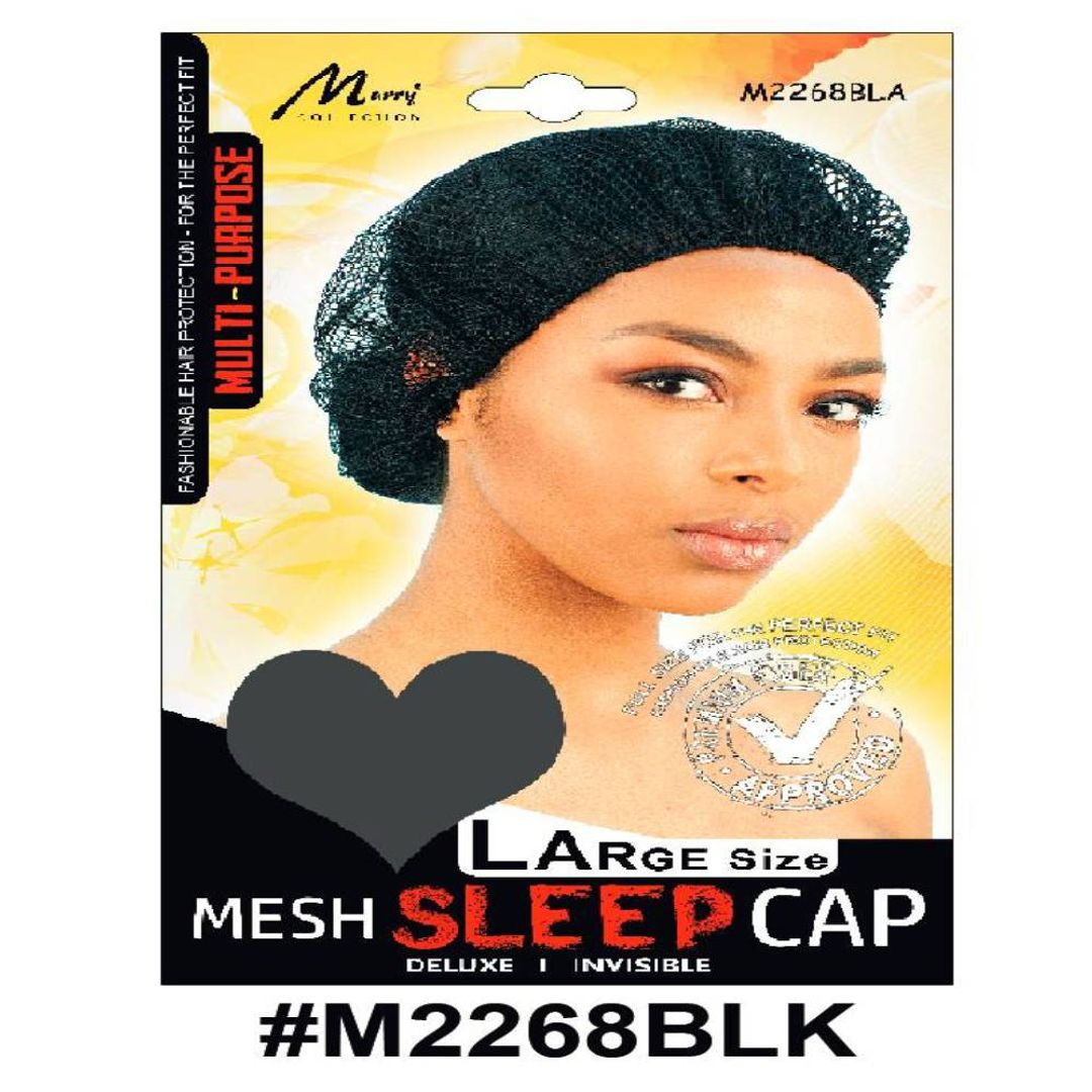 Murry Large Mesh Sleep Cap Black - M2268blk