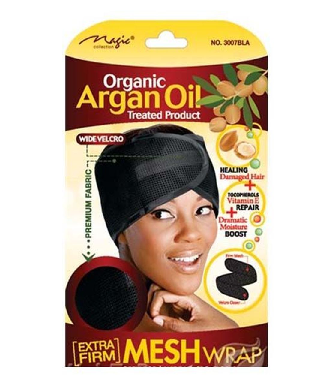 Magic Collection Organic Argan Oil Foam Mesh Wrap Black - 3007blk