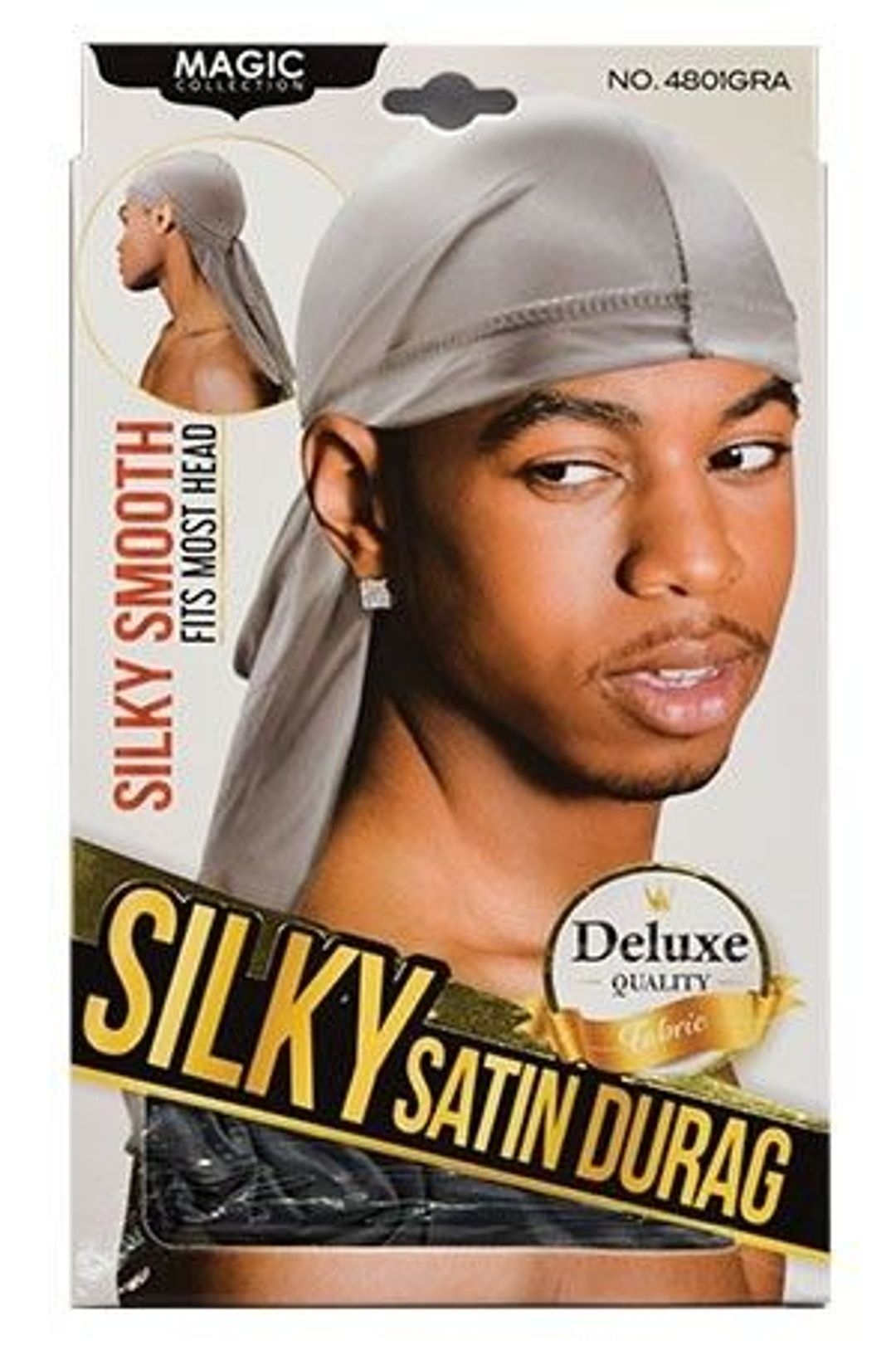 Magic Men's Silky Satin Durag Grey - 4801grey