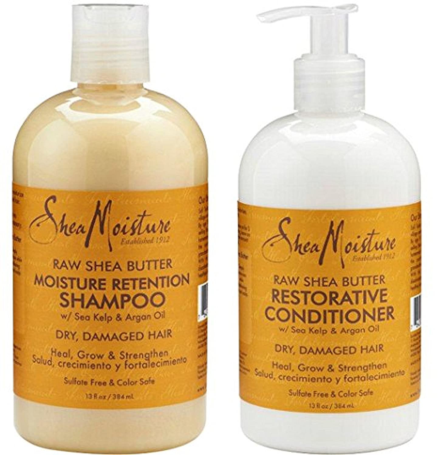Shea Moisture Raw Shea Butter Moisture Retention Shampoo + Restorative Conditioner Duo Pack - 13oz
