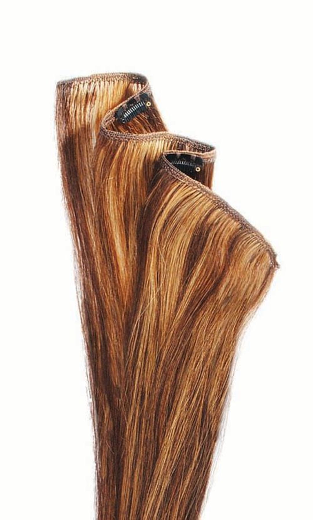 Sleek Luxury European Weave Indian Hair 1Pc Clips In - Ash Brown With Blonde Mix,18"